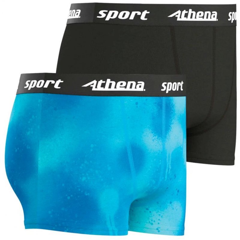 LOT DE 2 Boxer Sous-vêtements Garçon SPORTPACK Noir et Bleu