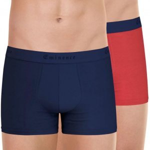 EMINENCE Lot de 2 Boxers Homme Coton FAIT EN FRANCE Marine Rouge