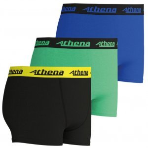 ATHENA Lot de 3 Boxers Garçon Coton TRIOCHOC Encre Gris Noir