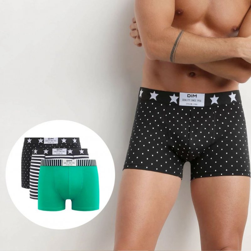 LOT DE 3 Boxer Sous-vêtements Homme VIBES Noir et Menthe