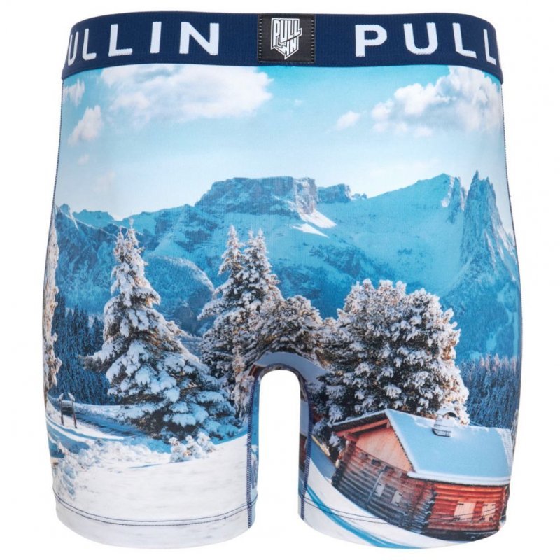 Boxer long Homme CRANS Bleu et Blanc