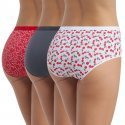 LOT DE 3 Boxer Sous-vêtements Femme POCKETS STRETCH Rouge et Blanc