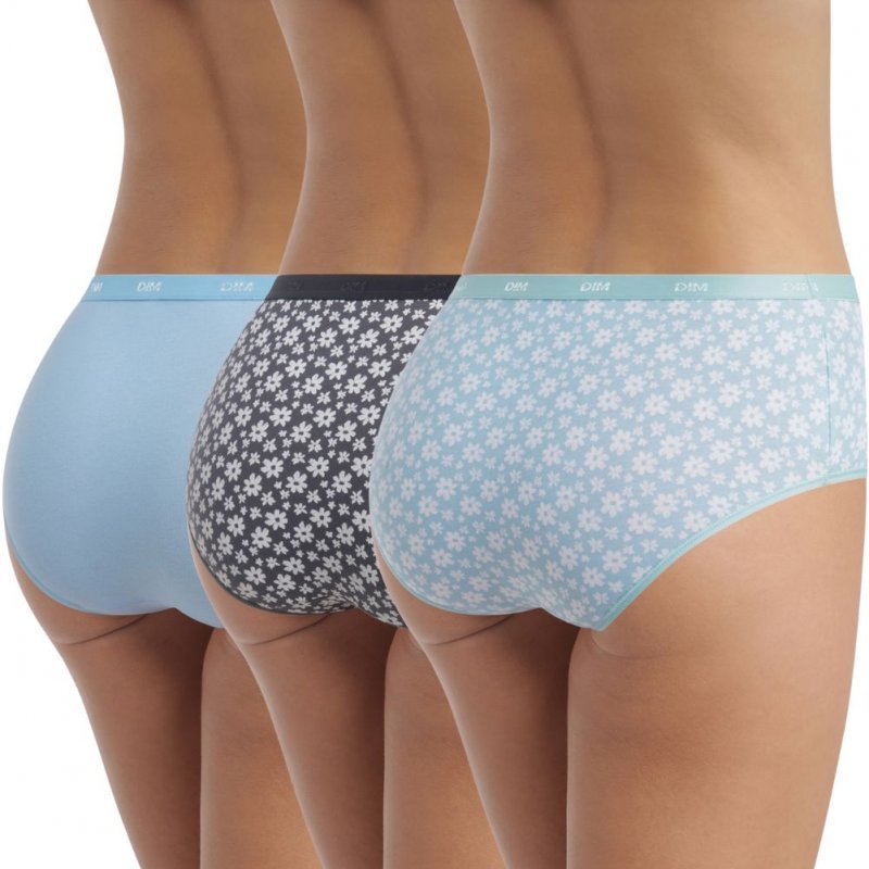 LOT DE 3 Boxer Sous-vêtements Femme POCKETS STRETCH Bleu et Noir