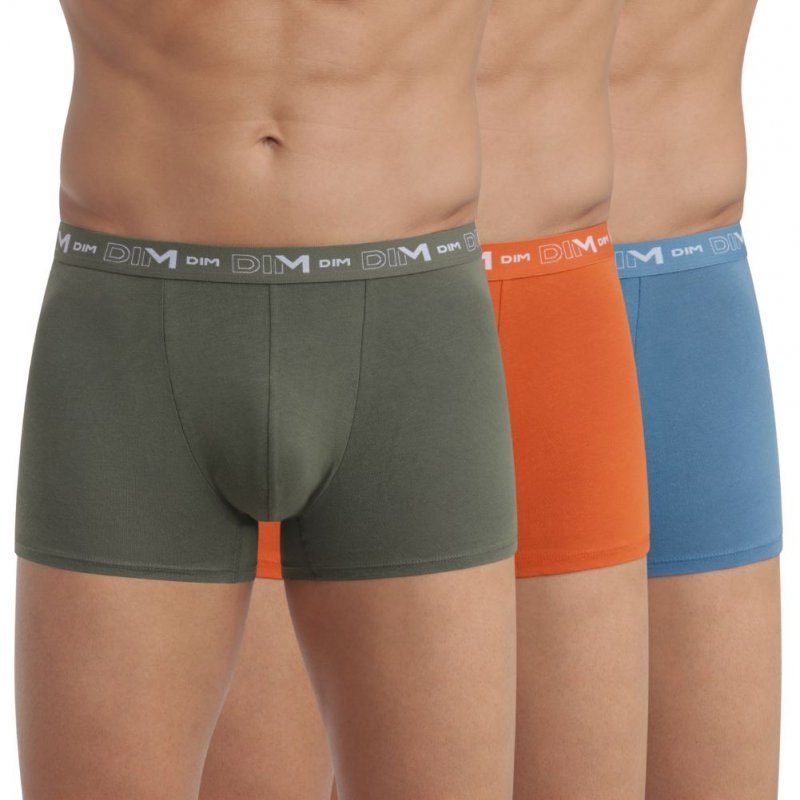 LOT DE 3 Boxer Sous-vêtements Homme STRETCH Bleu et Kaki