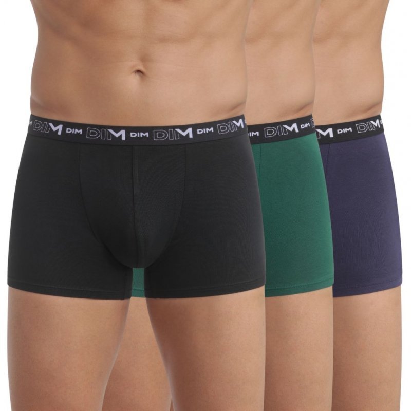 LOT DE 3 Boxer Sous-vêtements Homme STRETCH Noir et Denim