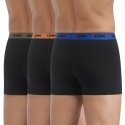 DIM Lot de 3 Boxers Homme Coton MIX AND COLORS Noir ceinture Bleu indigo Noisette Vert tennis