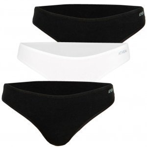 ATHENA Lot de 3 Culottes Femme Coton MYPETITPRIX Noir Blanc Noir
