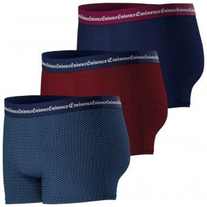 EMINENCE 3 Boxers Homme Coton BUSINESSPRINT Marine Bordeaux