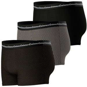 EMINENCE Lot de 3 Boxers Homme Coton BUSINESSPRINT Noir Camel