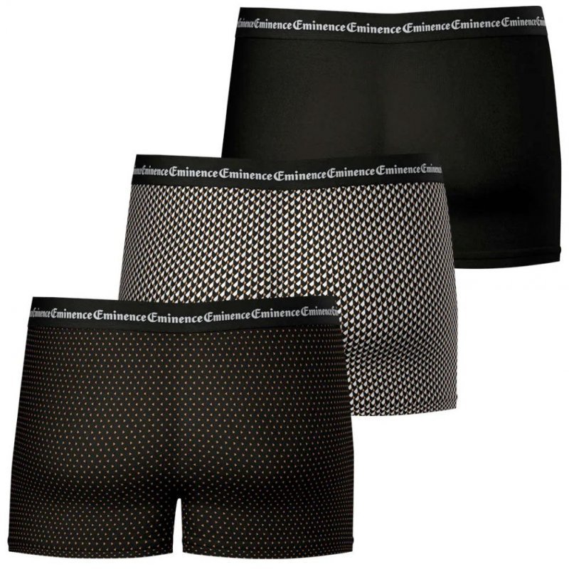EMINENCE Lot de 3 Boxers Homme Coton BUSINESSPRINT Noir Camel