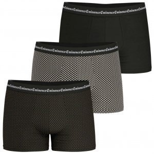 EMINENCE Lot de 3 Boxers Homme Coton BUSINESSPRINT Noir Camel