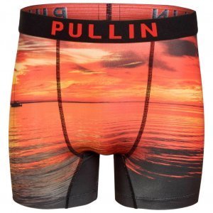 PULL IN Boxer Long Homme Microfibre ALONE Orange Noir