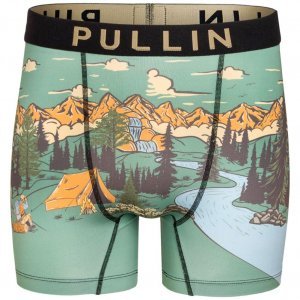 PULL IN Boxer Long Homme Microfibre COLORADO Vert Orange