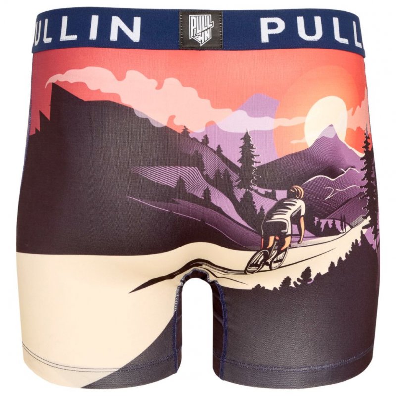 PULL IN Boxer Long Homme Microfibre LISERAN Noir Orange