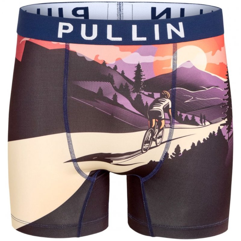 PULL IN Boxer Long Homme Microfibre LISERAN Noir Orange