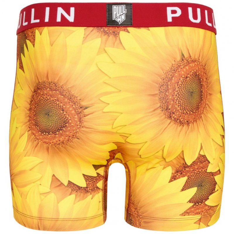 PULL IN Boxer Long Homme Microfibre MAXSUN Jaune Rouge