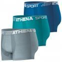 ATHENA Lot de 3 Boxers Homme Microfibre FRESH Gris Lagon Bleu