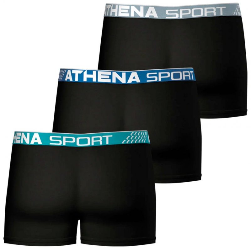 ATHENA Lot de 3 Boxers Homme Microfibre FRESH Noir