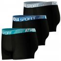 ATHENA Lot de 3 Boxers Homme Microfibre FRESH Noir
