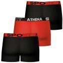 ATHENA Lot de 3 Boxers Homme Coton ECOSPORT Rouge Noir