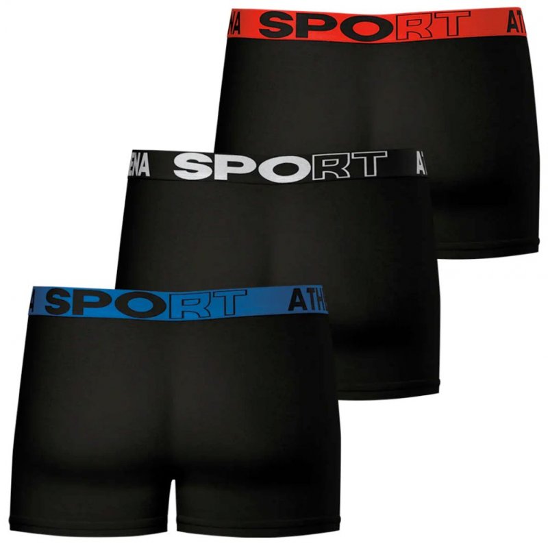 LOT DE 3 Boxer Sous-vêtements Homme ECOSPORT Noir et Multicolore