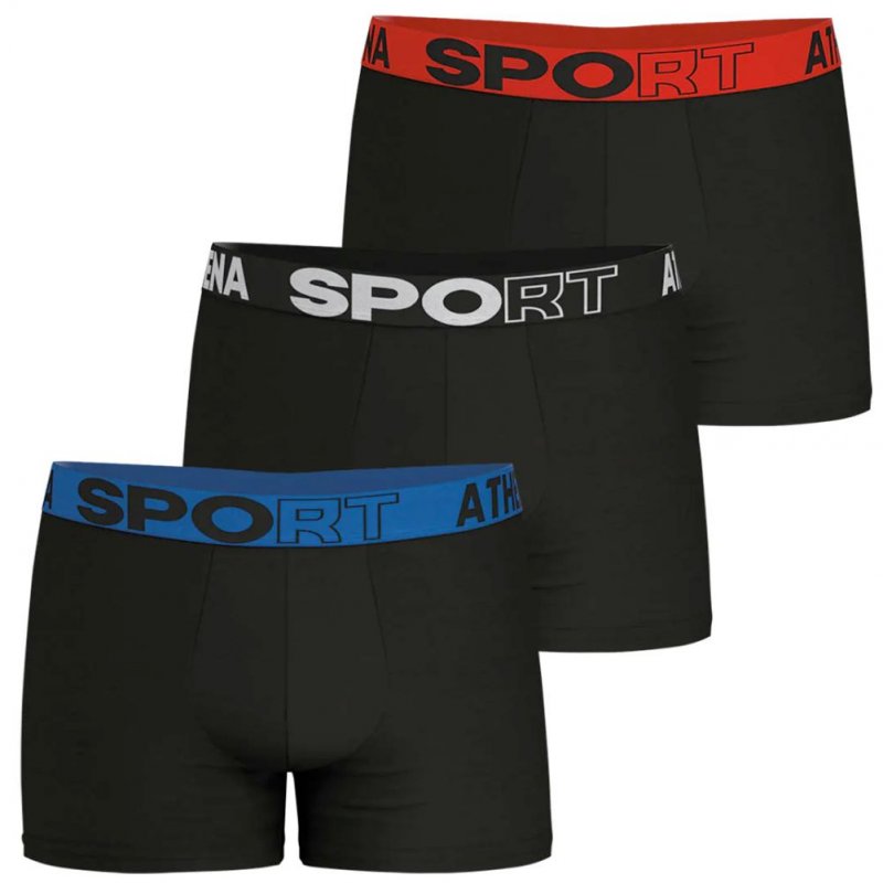 LOT DE 3 Boxer Sous-vêtements Homme ECOSPORT Noir et Multicolore