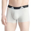 ADIDAS Lot de 3 Boxers Homme Coton ACTIVE FLEX3 Gris Blanc Noir