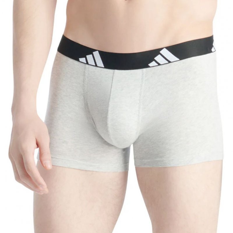 ADIDAS Lot de 3 Boxers Homme Coton ACTIVE FLEX3 Gris Blanc Noir