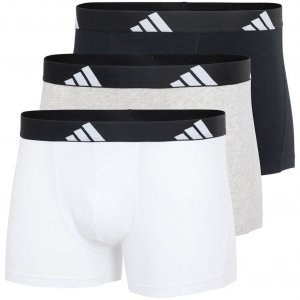 ADIDAS Lot de 3 Boxers Homme Coton ACTIVE FLEX3 Gris Blanc Noir