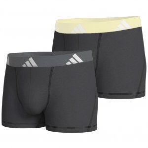 ADIDAS Lot de 2 Boxers Homme Coton ACTIVE FLEX2 Noir Ceinture Gris Jaune