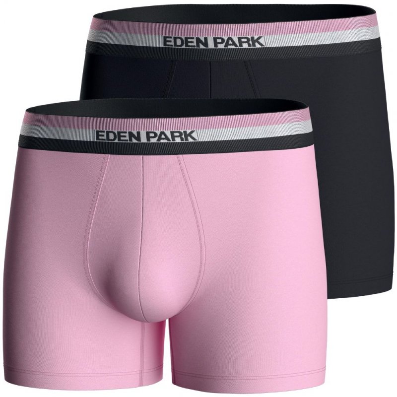 EDEN PARK Lot de 2 Boxers Homme Coton DUOCEINT Rose Marine