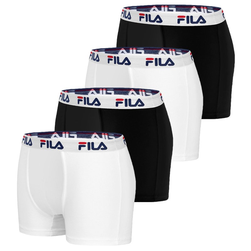 Lot de 4 Boxers coton homme FU5016 Noir et Blanc