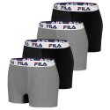 Lot de 4 Boxers coton homme FU5016 Noir et Gris