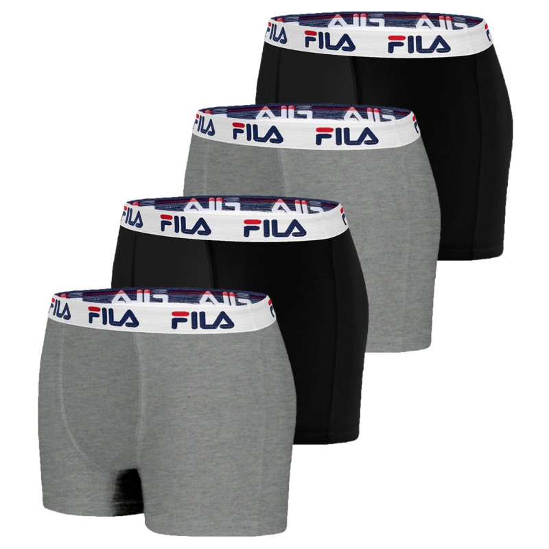 Lot de 4 Boxers coton homme FU5016 Noir et Gris