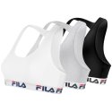 Lot de 3 Brassières coton femme FU6042 Gris, Blanc et Noir