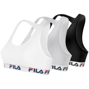 Lot de 3 Brassières coton femme FU6042 Gris, Blanc et Noir