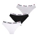 Lot de 3 Culottes femme coton FU6043 Gris, Noir et Blanc