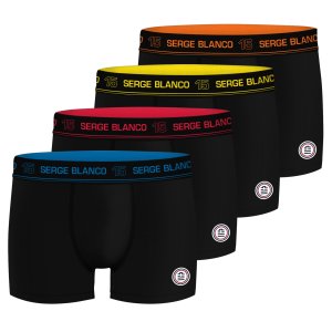 Lot de 4 boxers homme en coton Class uni ceinture colorée