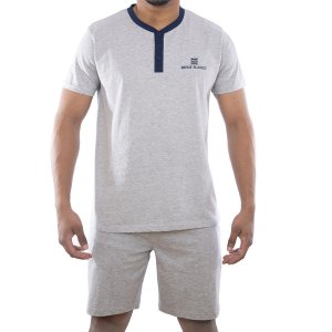 Ensemble homme Pyjama court T-shirt col tunisien