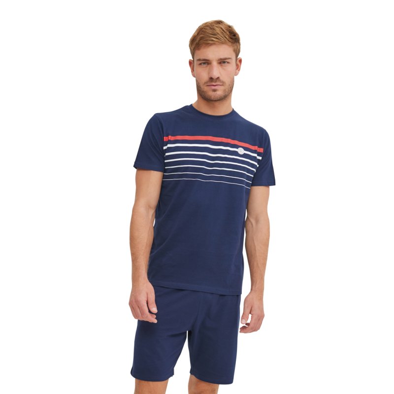 Ensemble Pyjama court Tshirt col rond homme en coton