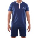 Ensemble homme Pyjama court T-shirt col tunisien Vintage