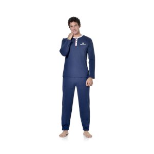 Ensemble pyjama long homme t-shirt col tunisien Vintage Ensemble pyjama long homme t-shirt col tunisien Vintage