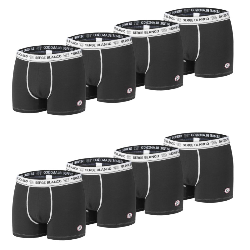 Lot de 8 boxers homme en coton Noir