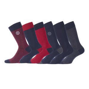 Lot de 6 Paires de Chaussettes de Ville coton homme peigné doux