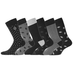 Lot de 6 Paires de Chaussettes de Ville coton homme peigné doux