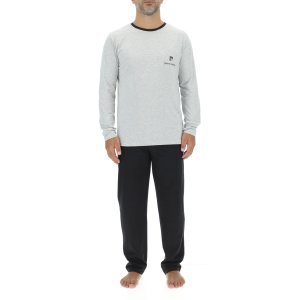 Ensemble Pyjama long homme en coton uni Logo poitrine