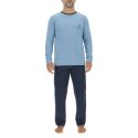 Ensemble Pyjama long homme en coton uni Logo poitrine