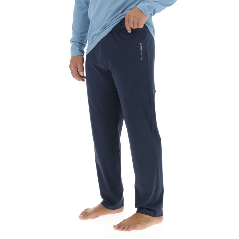 Ensemble Pyjama long homme en coton uni Logo poitrine