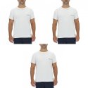 Lot de 3 T-shirts homme en coton uni col rond imprimé poitrine