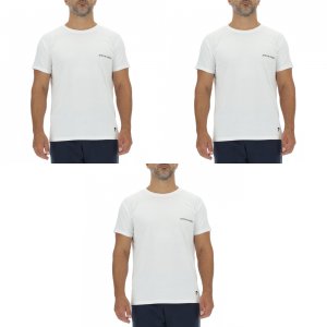 Lot de 3 T-shirts homme en coton uni col rond imprimé poitrine Lot de 3 T-shirts homme en coton uni col rond imprimé poitrine
